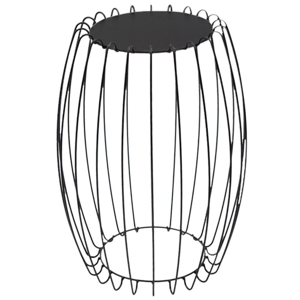 Mesa Apoio Lateral 43 Cm Tampo Vidro Preto Base Metal Preto Nacc Preto Preto - 1