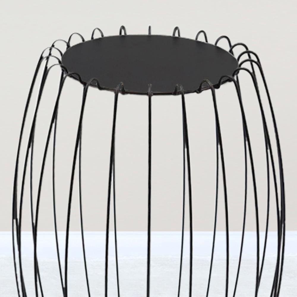 Mesa Apoio Lateral 43 Cm Tampo Vidro Preto Base Metal Preto Nacc Preto Preto - 3