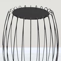 Mesa Apoio Lateral 43 Cm Tampo Vidro Preto Base Metal Preto Nacc Preto Preto - 3