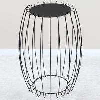 Mesa Apoio Lateral 43 Cm Tampo Vidro Preto Base Metal Preto Nacc Preto Preto - 5