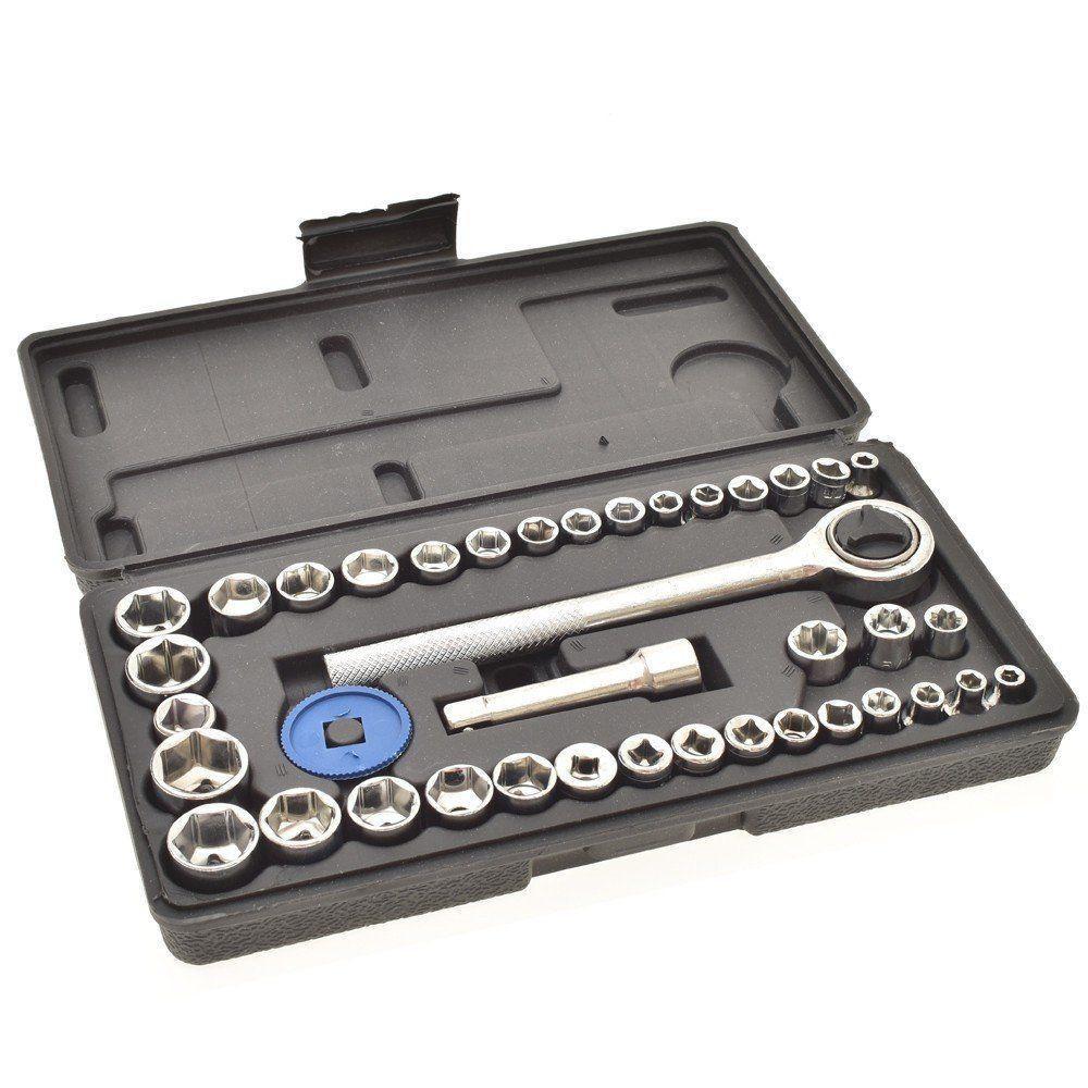 Jogo Chave Catraca Reversível Kit De Soquetes 40 Peças - Fertak - 5