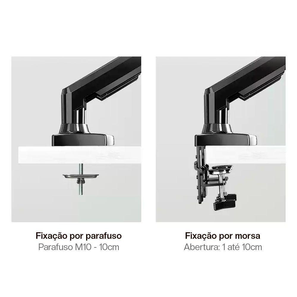 Suporte 2 Monitores 17 A 34 Articulado Pistão A Gás F160 Nb - 3