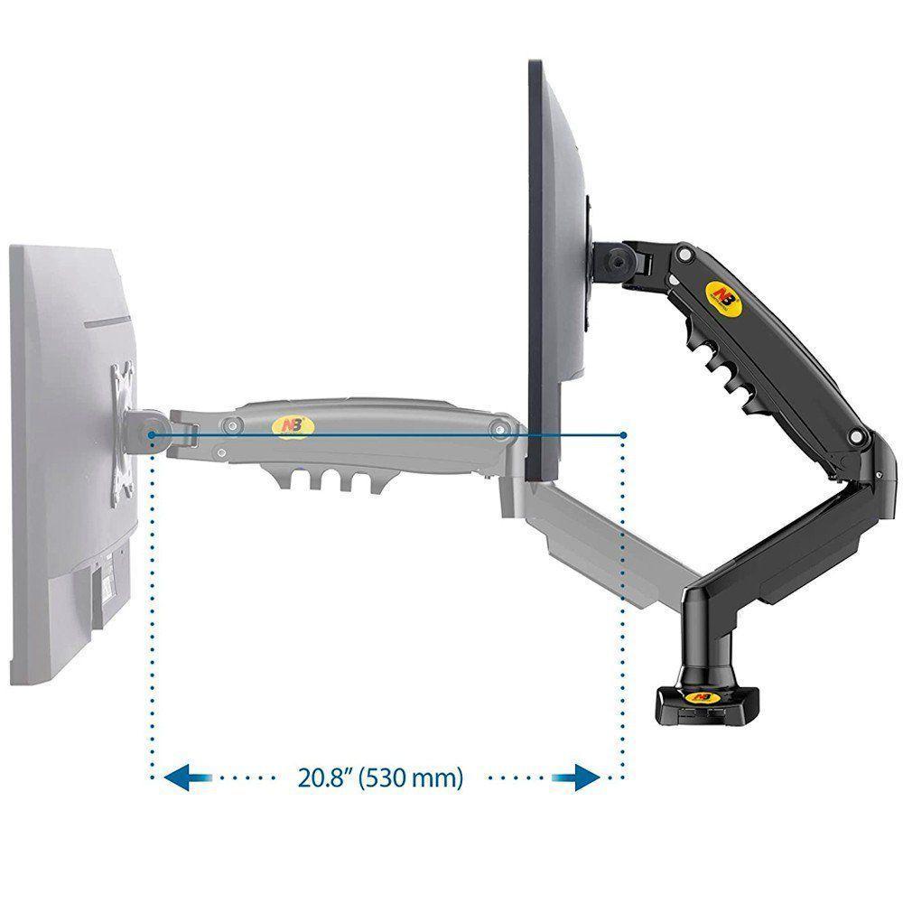 Suporte Para Monitor Articulado 15 A 34 De Mesa Com Pistão A Gás F80 Nb - 3