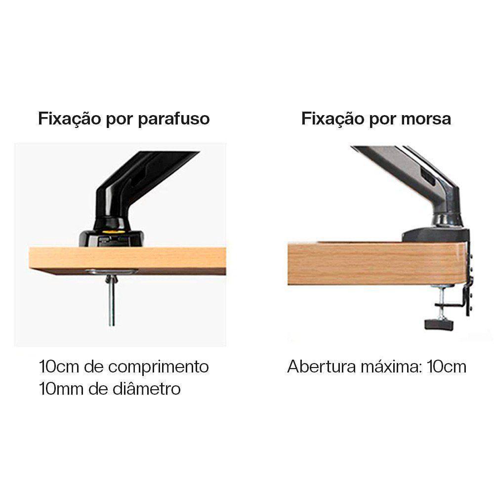 Suporte Para Monitor Articulado 15 A 34 De Mesa Com Pistão A Gás F80 Nb - 7