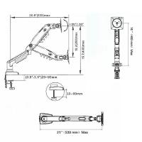 Suporte Para Monitor Articulado 15 A 34 De Mesa Com Pistão A Gás F80 Nb - 9