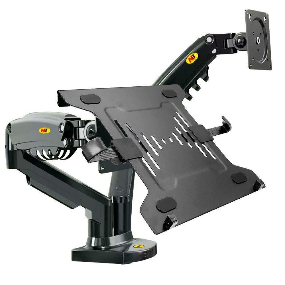 Kit Suporte Articulado Monitor E Notebook Pistão F160 Nb + Bandeja Apoio Nbh-2 - 1