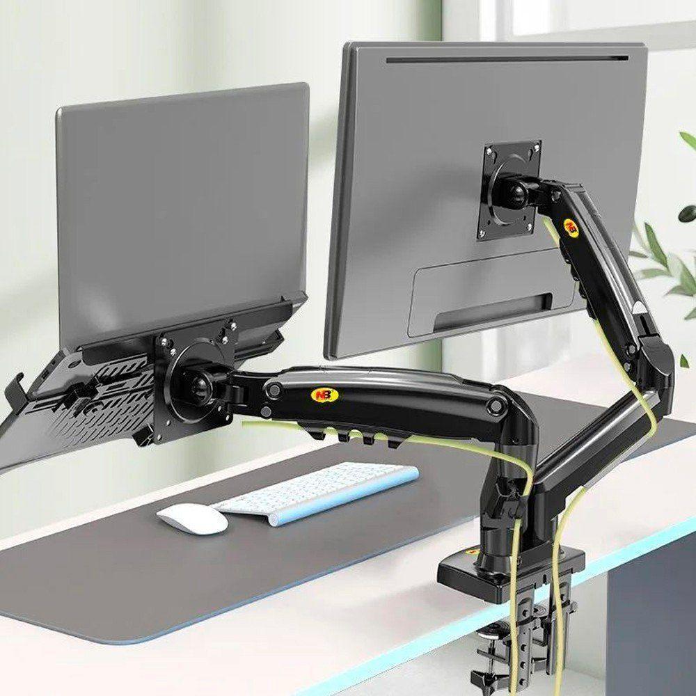 Kit Suporte Articulado Monitor E Notebook Pistão F160 Nb + Bandeja Apoio Nbh-2 - 3