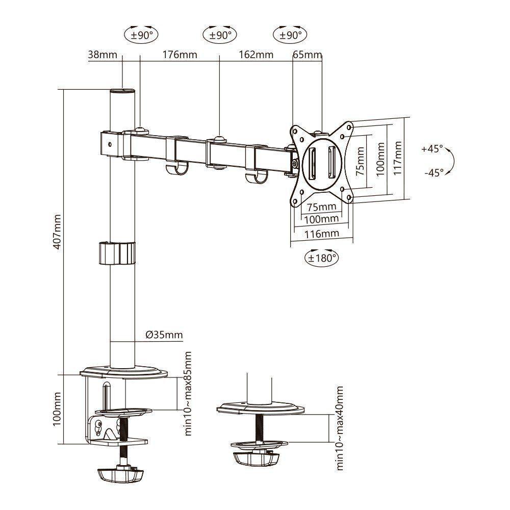 Suporte Monitor 15 A 34 Articulado Ctm11c Central Suportes - 4