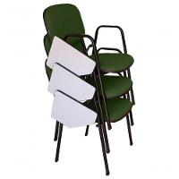 03 Cadeiras Universitárias Linha Hotel Auditório Verde - 1