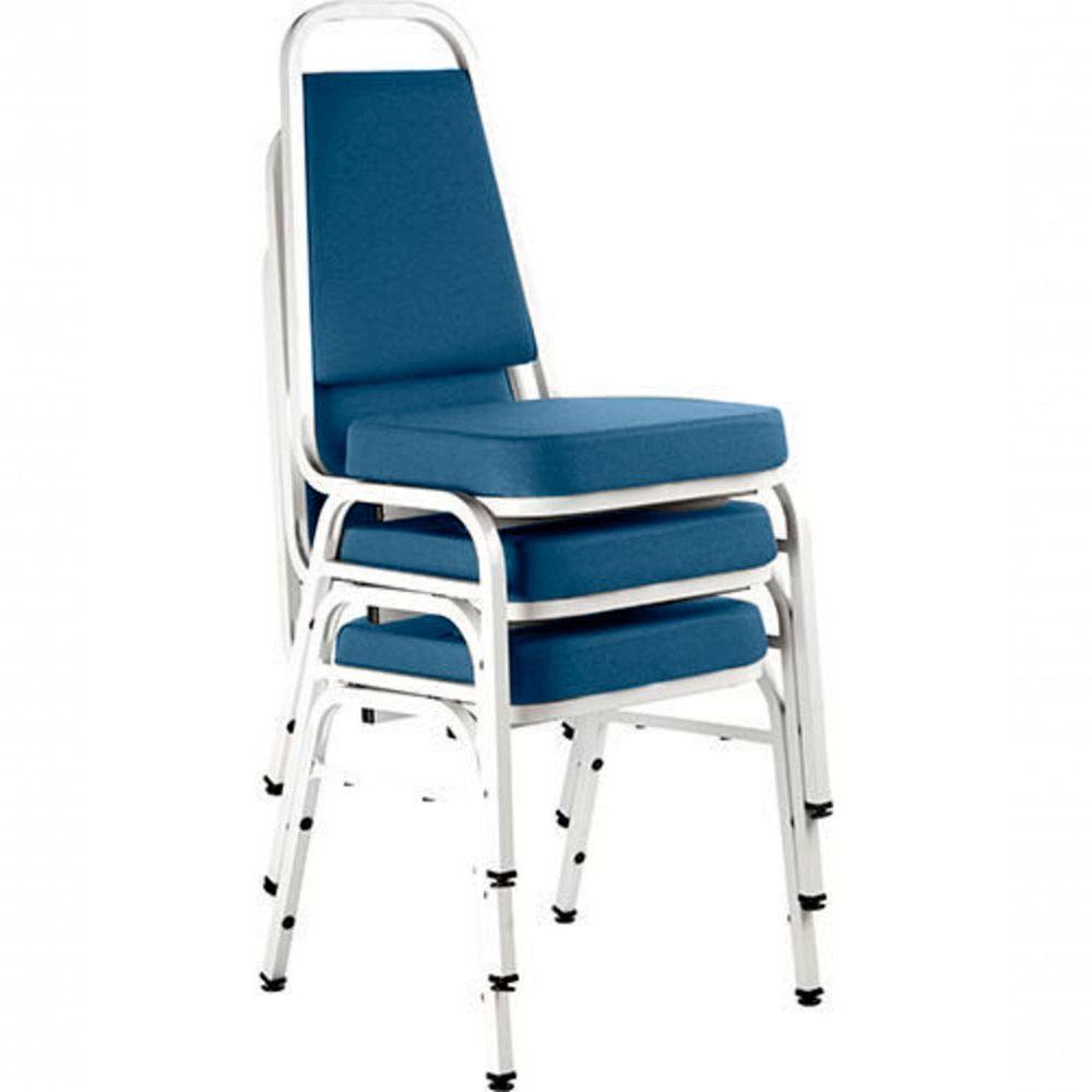 Kit Com 3 Cadeiras Empilháveis Linha Hotel Plus Azul - 1