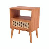 Mesa De Cabeceira Palha Natural Em Mdf 50 Cm Com 1 Gaveta Tw48 Freijó Dalla Costa - 1