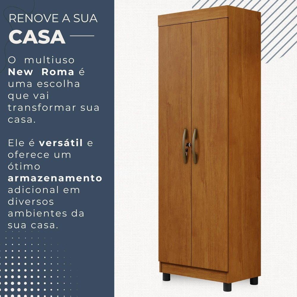 Multiuso New Roma 2 Portas 5 Prateleiras Em Mdp Benetil Móveis Cinamomo - 4