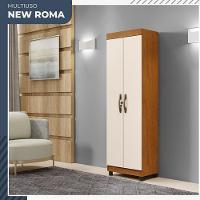 Multiuso New Roma 2 Portas 5 Prateleiras Em Mdp Benetil Móveis Cinamomo Com Off White - 2