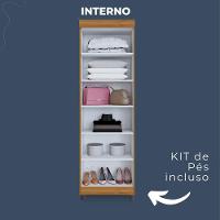 Multiuso New Roma 2 Portas 5 Prateleiras Em Mdp Benetil Móveis Cinamomo Com Off White