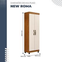 Multiuso New Roma 2 Portas 5 Prateleiras Em Mdp Benetil Móveis Cinamomo Com Off White - 8