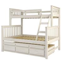 Treliche Com Cama De Casal Branco Lavado C/ Cama Auxiliar 3 Gavetas Madeira Pinus - Saraiva - 4