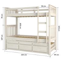 Treliche Solteiro Branco Lavado 3 Gavetas E 1 Escada Madeira De Pinus - Saraiva