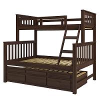 Treliche Com Cama De Casal Castanho Escuro C/ Cama Auxiliar 3 Gavetas Madeira Pinus - Saraiva - 3