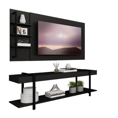 Rack C/ Painel Para Tv Até 50' Ohio Carraro Preto