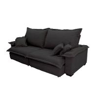 Sofá Paris 2.60m Retrátil E Reclinável Super Pillow -preto - 3