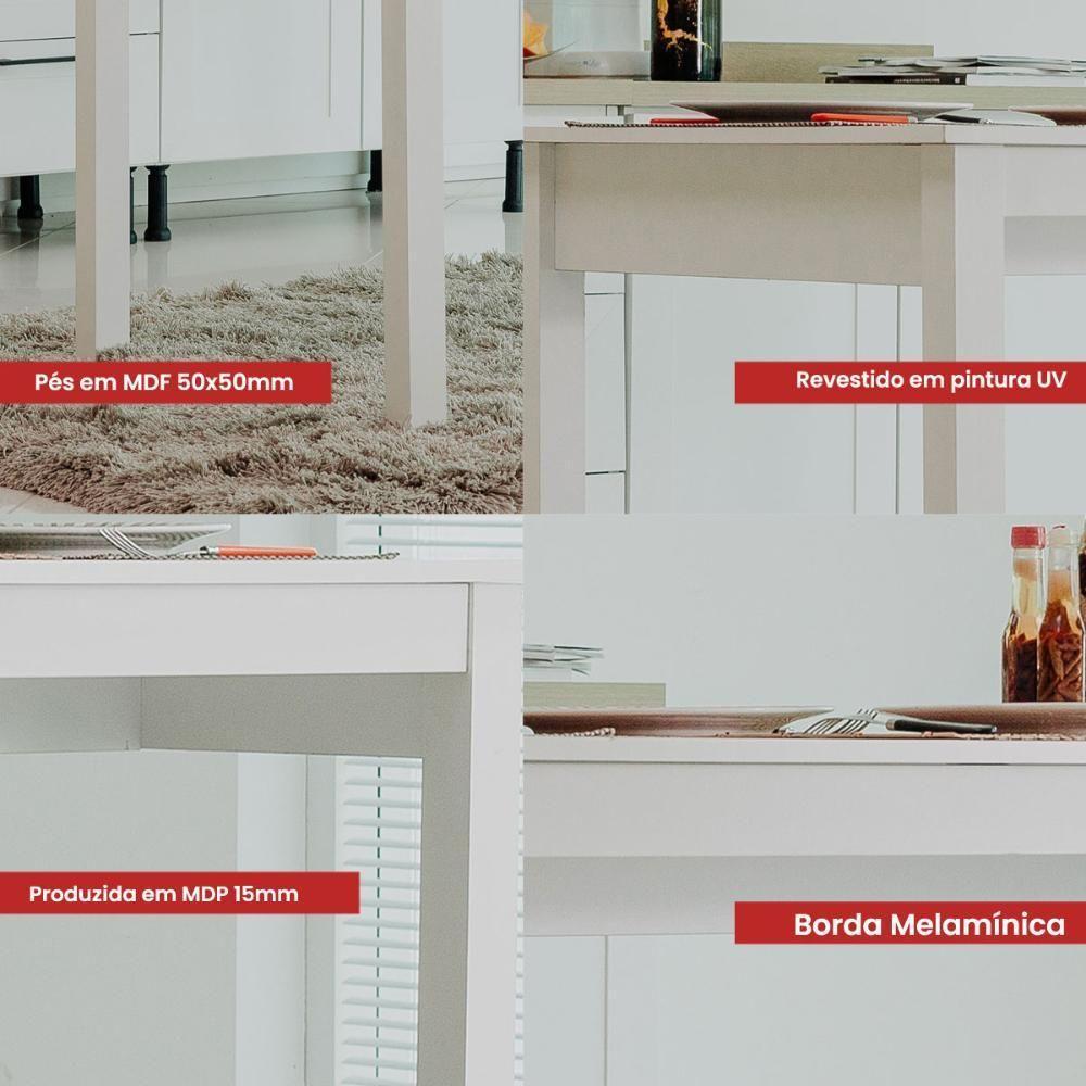 Mesa De Jantar Ditália Ja-225 Cor:branco Branco - 4