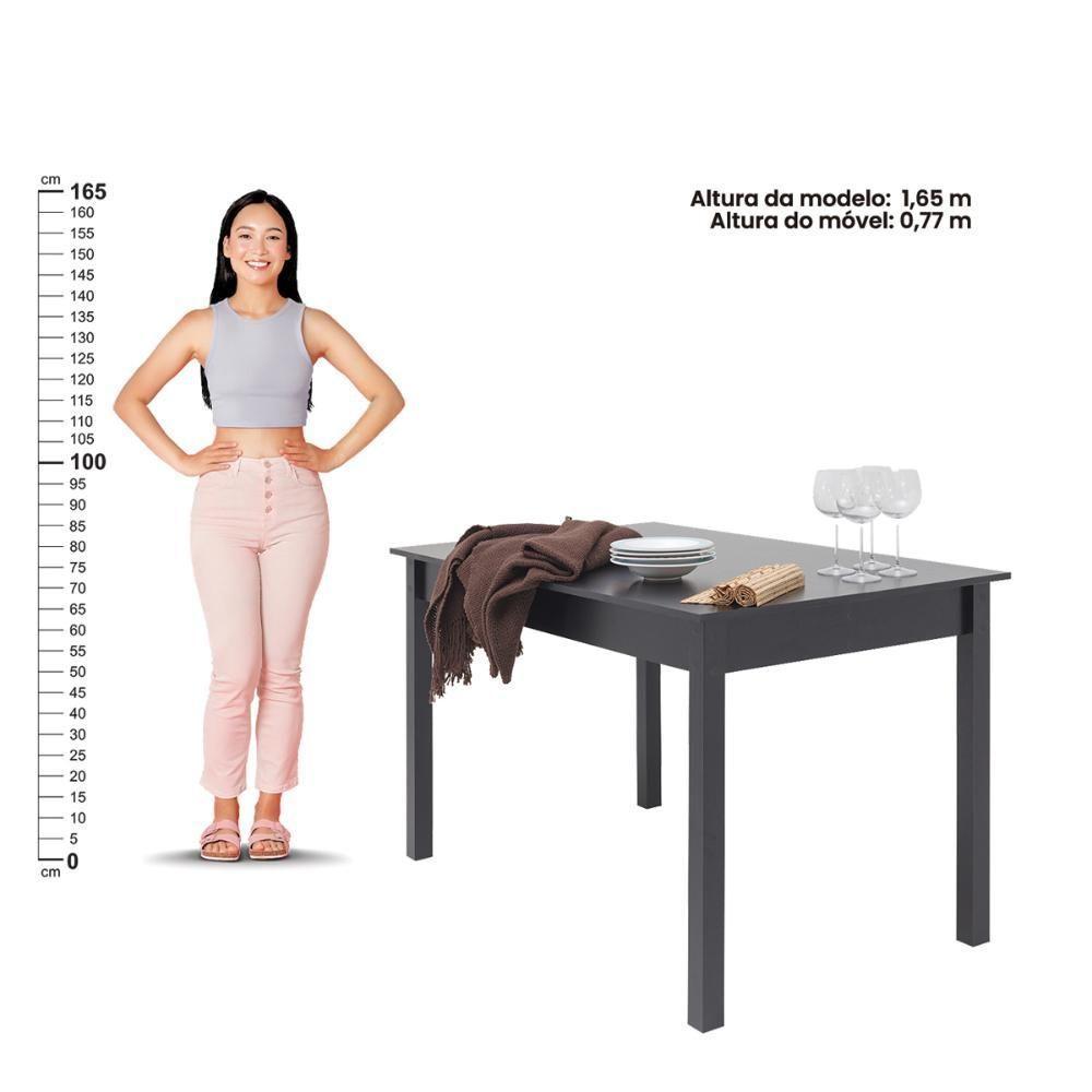 Mesa De Jantar Ditália Com 4 Cadeiras Ja-225 Cor:preto Preto - 5