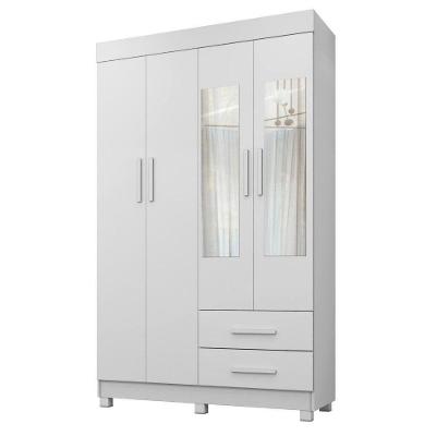 Guarda Roupa Guarda Roupa Copacabana New 4 Portas Bater 2 Gavetas Branco MDP