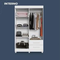 Guarda Roupa Copacabana New 4 Portas 2 Gavetas Com Espelho Benetil Móveis Branco - 8