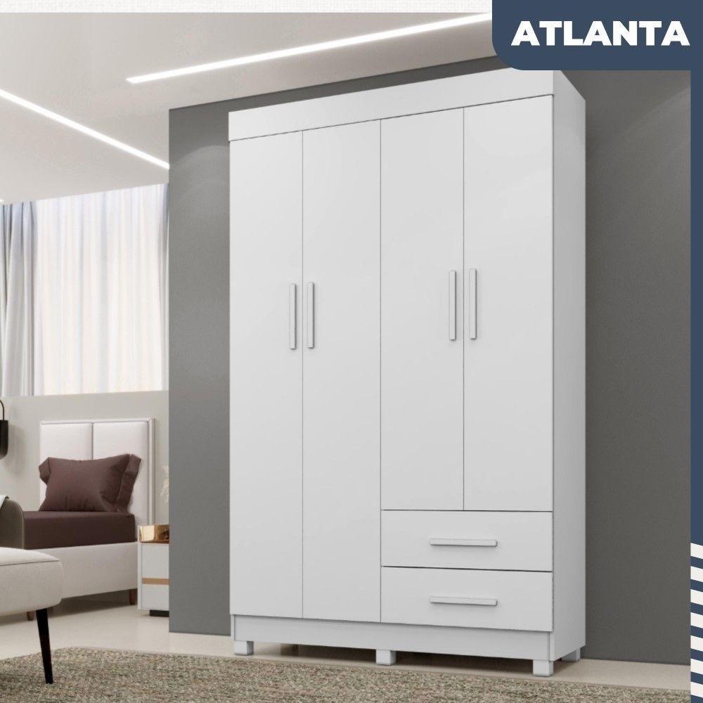 Guarda Roupa Copacabana New 4 Portas 2 Gavetas Benetil Móveis Branco - 5