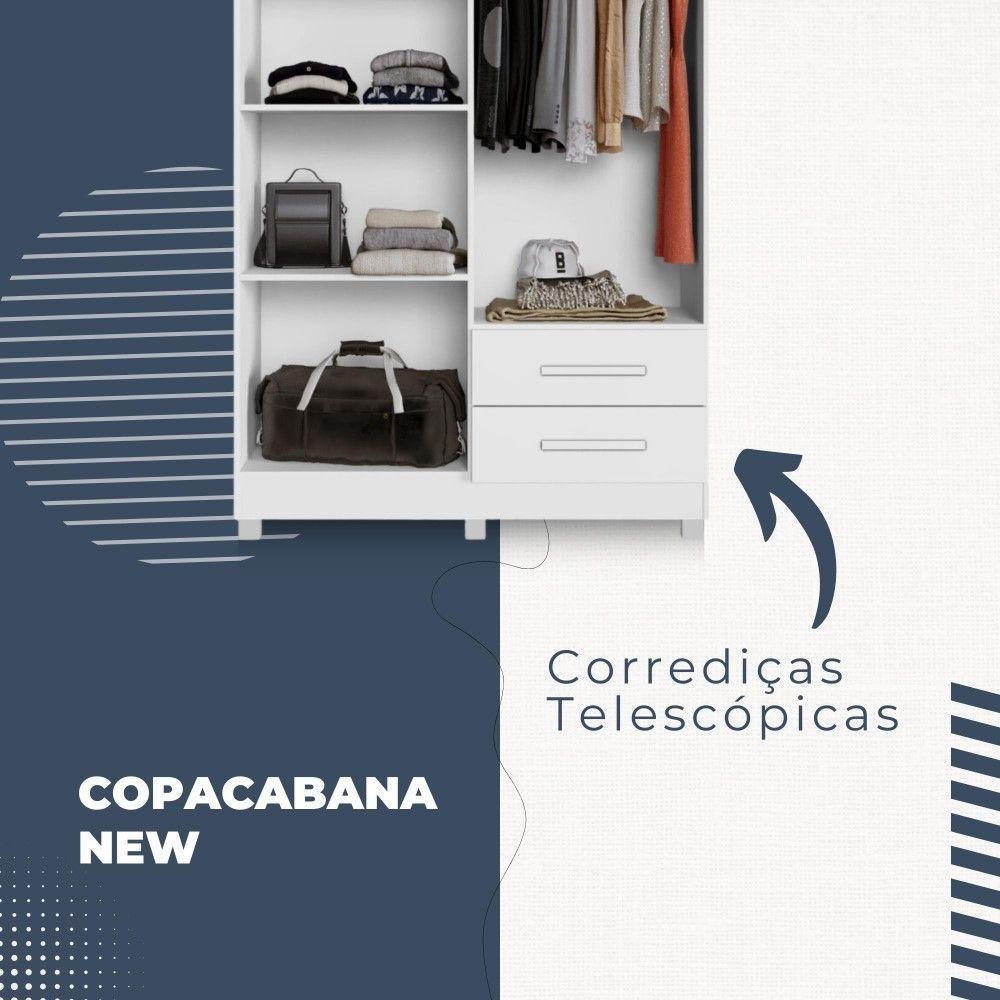 Guarda Roupa Copacabana New 4 Portas 2 Gavetas Benetil Móveis Branco - 9