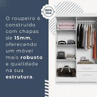 Guarda Roupa Copacabana New 4 Portas 2 Gavetas Benetil Móveis Branco