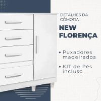 Cômoda New Florença 1 Porta 4 Gavetas Em Mdp Benetil Móveis Branco - 5