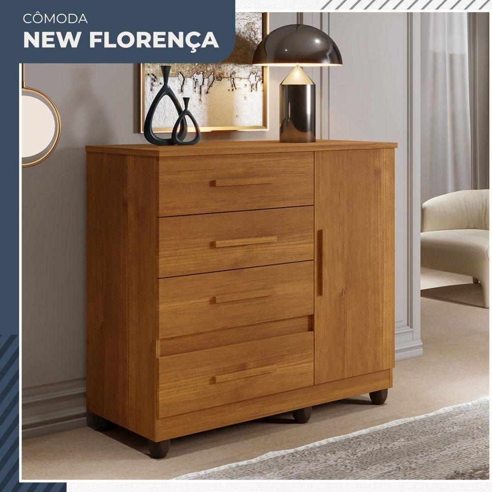 Cômoda New Florença 1 Porta 4 Gavetas Em Mdp Benetil Móveis Cinamomo - 2