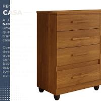 Cômoda New Florença 1 Porta 4 Gavetas Em Mdp Benetil Móveis Cinamomo - 3