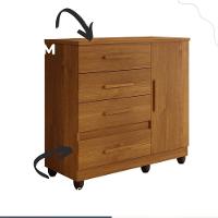 Cômoda New Florença 1 Porta 4 Gavetas Em Mdp Benetil Móveis Cinamomo - 6