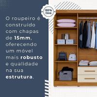 Guarda Roupa Copacabana New 6 Portas 2 Gavetas Com Espelho Benetil Móveis Cinamomo Com Off White - 3