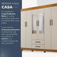 Guarda Roupa Copacabana New 6 Portas 2 Gavetas Com Espelho Benetil Móveis Cinamomo Com Off White - 5