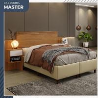 Cabeceira Extensível Master Com 2 Mesas De Cabeceiras 2 Gavetas Benetil Móveis Cinamomo Com Off White - 2