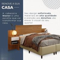 Cabeceira Extensível Master Com 2 Mesas De Cabeceiras 2 Gavetas Benetil Móveis Cinamomo Com Off White - 3