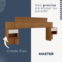 Cabeceira Extensível Master Com 2 Mesas De Cabeceiras 2 Gavetas Benetil Móveis Cinamomo Com Off White