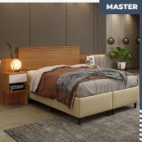 Cabeceira Extensível Master Com 2 Mesas De Cabeceiras 2 Gavetas Benetil Móveis Cinamomo Com Off White - 6