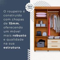 Guarda Roupa Copacabana New 4 Portas 2 Gavetas Com Espelho Benetil Móveis Cinamomo Com Off White
