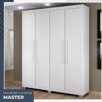 Guarda Roupa Master 4 Portas 3 Gavetas Em Mdf Benetil Móveis Branco - 2