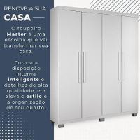 Guarda Roupa Master 4 Portas 3 Gavetas Em Mdf Benetil Móveis Branco - 3