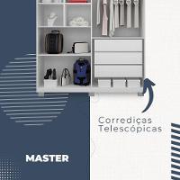 Guarda Roupa Master 4 Portas 3 Gavetas Em Mdf Benetil Móveis Branco - 6