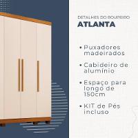Guarda Roupa Atlanta 6 Portas 6 Gavetas Em Mdp Benetil Móveis Cinamomo Com Off White - 10