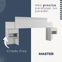 Cabeceira Extensível Master Com 2 Mesas De Cabeceiras 2 Gavetas Benetil Móveis Branco - 11