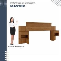 Cabeceira Extensível Master Com 2 Mesas De Cabeceiras 2 Gavetas Benetil Móveis Cinamomo - 5