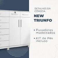 Cômoda New Triunfo 2 Portas 8 Gavetas Em Mdp Com Chave Benetil Móveis Branco - 5