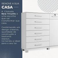 Cômoda New Triunfo 2 Portas 8 Gavetas Em Mdp Com Chave Benetil Móveis Branco - 6